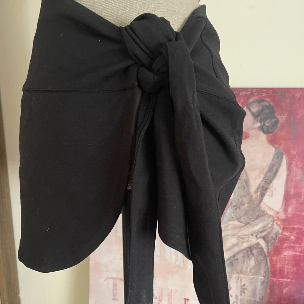 Spanx Black Side Tie Wrap Skirt Overlay